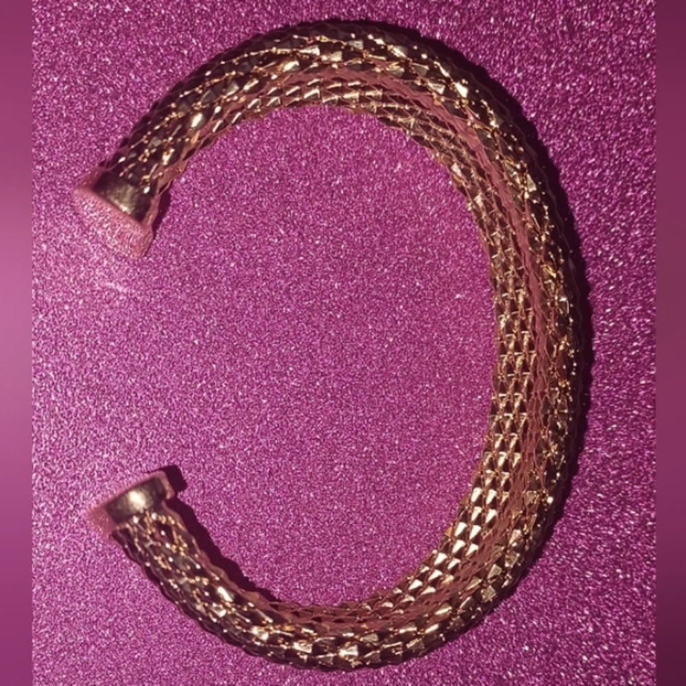 Mesh gold Plated cuff bracelet